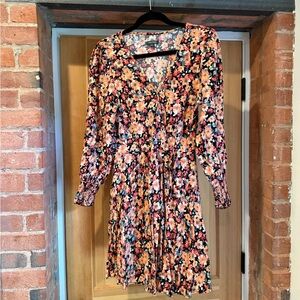wild fable Floral V-Neck Long Sleeve Dress